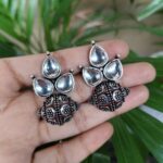 Bulk 174 Silver Plated Stone Stud Earrings With Elegant Minimalist Design - "White"