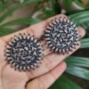 Oxidized Round Floral Art Stud Earrings With Elegant Traditional Design 2 photo 5 2025 10 15 11 18 45