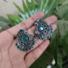 Oxidised Peacock Stone Stud Earrings | Elegant Traditional Ethnic Jewelry for Women 9 photo 61 2025 10 04 12 10 44