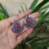 Oxidised Peacock Stone Stud Earrings | Elegant Traditional Ethnic Jewelry for Women 5 photo 63 2025 10 04 12 10 44