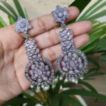 Oxidised Stone Work Earrings | Traditional Ethnic Jewelry for Women