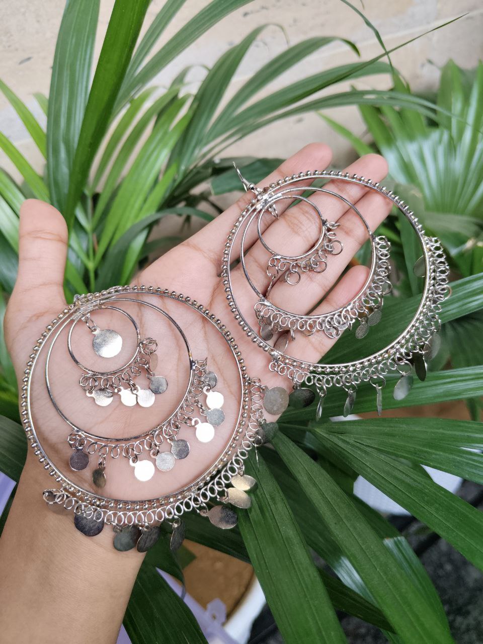 Oxidised Dangler Circle Earrings | Stylish Ethnic Jewelry for Women 1 Oxidised Dangler Circle Earrings | Stylish Ethnic Jewelry for Women