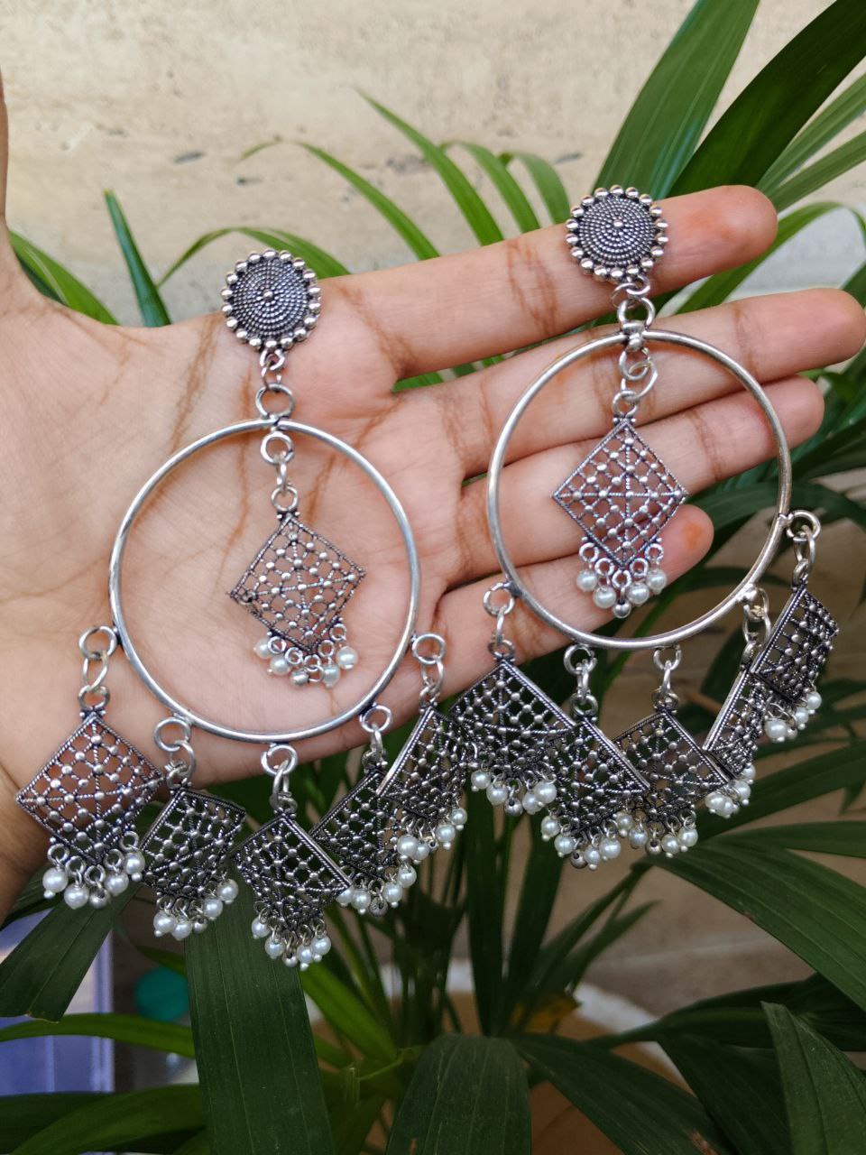 Long Dangler Earrings With Elegant Pearl Work Design 1 Long Dangler Earrings With Elegant Pearl Work Design