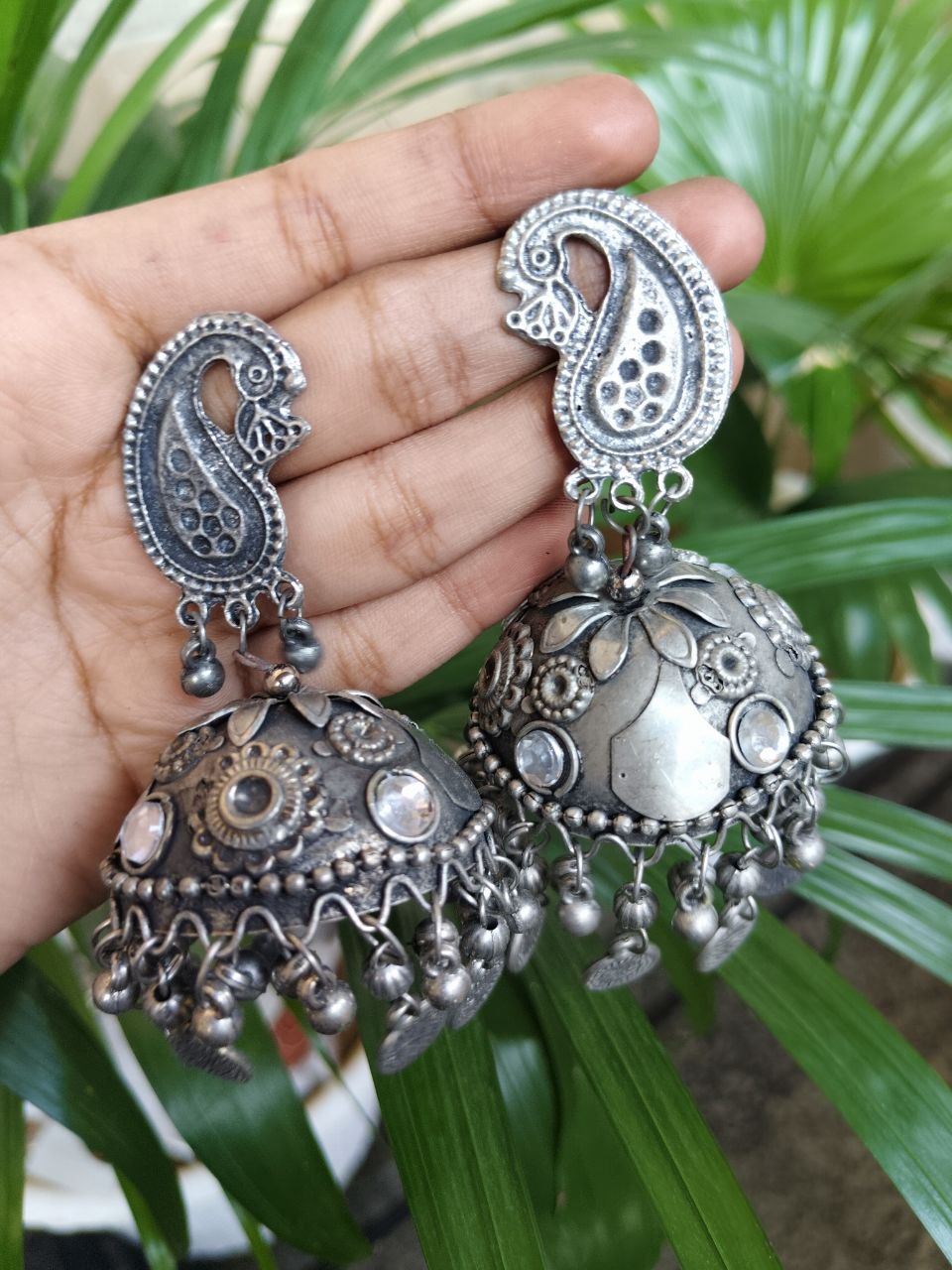 Traditional Peacock Jhumka Dangler Earrings with Beautiful Ghungroo Detailing for Women 1 Traditional Peacock Jhumka Dangler Earrings with Beautiful Ghungroo Detailing for Women