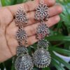 Beautiful German Silver Flower Jhumka Dangler Earrings with Elegant Ghungroo Detailing for Women 2 photo 15 2025 11 07 13 00 55