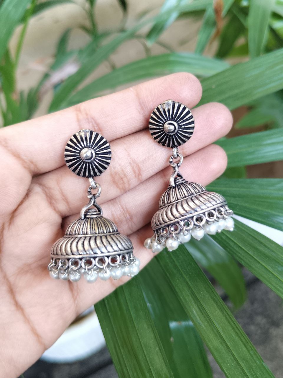 Stylish German Silver Jhumka Dangler Earrings for Women with Traditional Ethnic Design 1 Stylish German Silver Jhumka Dangler Earrings for Women with Traditional Ethnic Design