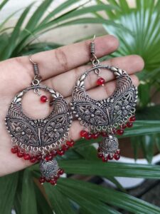 Beautiful Chandbali Jhumki Hook Dangler Earrings with Elegant Pearl Detailing for Women