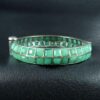 Oxidized silver replica stone work bangle.