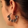 Handcrafted oxidized flower design earrings for daily wear.