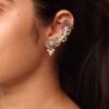 Silver replica earcuff with pearl detailing