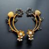 Gold plated Meenakari floral design earcuff for women and girls.