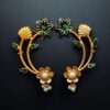 Gold plated Meenakari floral design earcuff for women and girls.