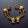 Gold plated Meenakari floral design earcuff for women and girls.