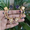 Gold plated Meenakari floral design earcuff for women and girls.