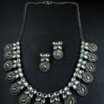 Bulk 264 Beautiful Peacock Choker Necklace Set | Stone Work Silver Touch Ethnic Wear Jewelry - "White"