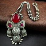 Bulk 250 Traditional Jhumki Style Necklace | Silver Touch Stone Work Ethnic Best Jewelry - "Red"
