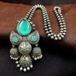 Traditional Jhumki Style Necklace | Silver Touch Stone Work Ethnic Best Jewelry