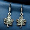German silver leaf earrings for daily wear.