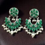 Bulk 236 Handcrafted Unique Dangler Earrings | Elegant Traditional Stone & Pearl Detailing Jewelry - "Green"