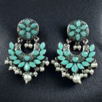 Bulk 238 Handcrafted Unique Dangler Earrings | Elegant Traditional Stone & Pearl Detailing Jewelry - "Mint"