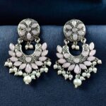 Bulk 242 Handcrafted Unique Dangler Earrings | Elegant Traditional Stone & Pearl Detailing Jewelry - "Baby Pink"