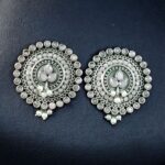 Bulk 204 Daily Wear Oxidized Round Stud Earrings | Pearl & Stone Detailing Amazing Earring For Girls - "Baby Pink"