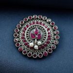 Bulk 178 Traditional Pearl & Stone Work Oxidized Adjustable Ring | Vintage Look Ethnic Perfect Jewelry For Girls - "Red"