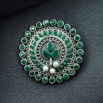 Bulk 176 Traditional Pearl & Stone Work Oxidized Adjustable Ring | Vintage Look Ethnic Perfect Jewelry For Girls - "Green"