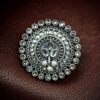 Traditional Pearl & Stone Work Oxidized Adjustable Ring | Vintage Look Ethnic Perfect Jewelry For Girls 12 Oxidized adjustable ring with pearl and stone detailing in traditional vintage design.