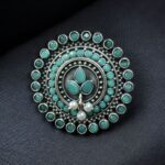 Bulk 168 Traditional Pearl & Stone Work Oxidized Adjustable Ring | Vintage Look Ethnic Perfect Jewelry For Girls - "Mint"