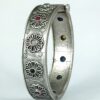 Silver plated traditional flower design openable kada for women.