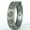 Silver plated traditional flower design openable kada for women.