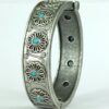 Silver plated traditional flower design openable kada for women.