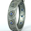 Silver plated traditional flower design openable kada for women.