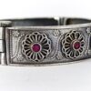 Silver plated traditional flower design openable kada for women.