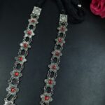 Handcrafted Flower Necklace | German Silver Ethnic Thread Jewelry