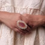 Bulk 132 Beautiful Gold Plated Adjustable Ring | Monalisa Stone & Pearl Work Jewelry For Women - "Baby Pink"