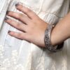 Stylish Traditional Flower Kada | Silver Plated Openable Ethnic Bangle 15 Silver plated traditional flower kada for women.