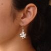 German silver leaf earrings for daily wear.