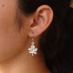 Trendy German Silver Leaf Earrings | Dangler Hook Style Everyday Perfect Jewelry For Girls