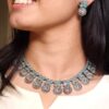 Peacock choker necklace set for women.