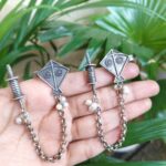 Stylish Silver Plated Kite Earcuff Earrings with Elegant Pearl Detailing for Women