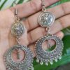 Elegant German Silver Chandbali Hook Dangler Earrings for Women with Traditional Design