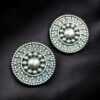 Beautiful Oxidized Silver Replica Round Stud Earrings | Handmade Best Jewelry 9 Handmade oxidized silver replica round stud earrings for women
