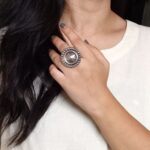 Unique Round Adjustable Ring | Oxidized Silver Jewelry Perfect for Daily Use