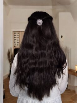 Handcrafted silver replica ethnic design oxidized hair pin