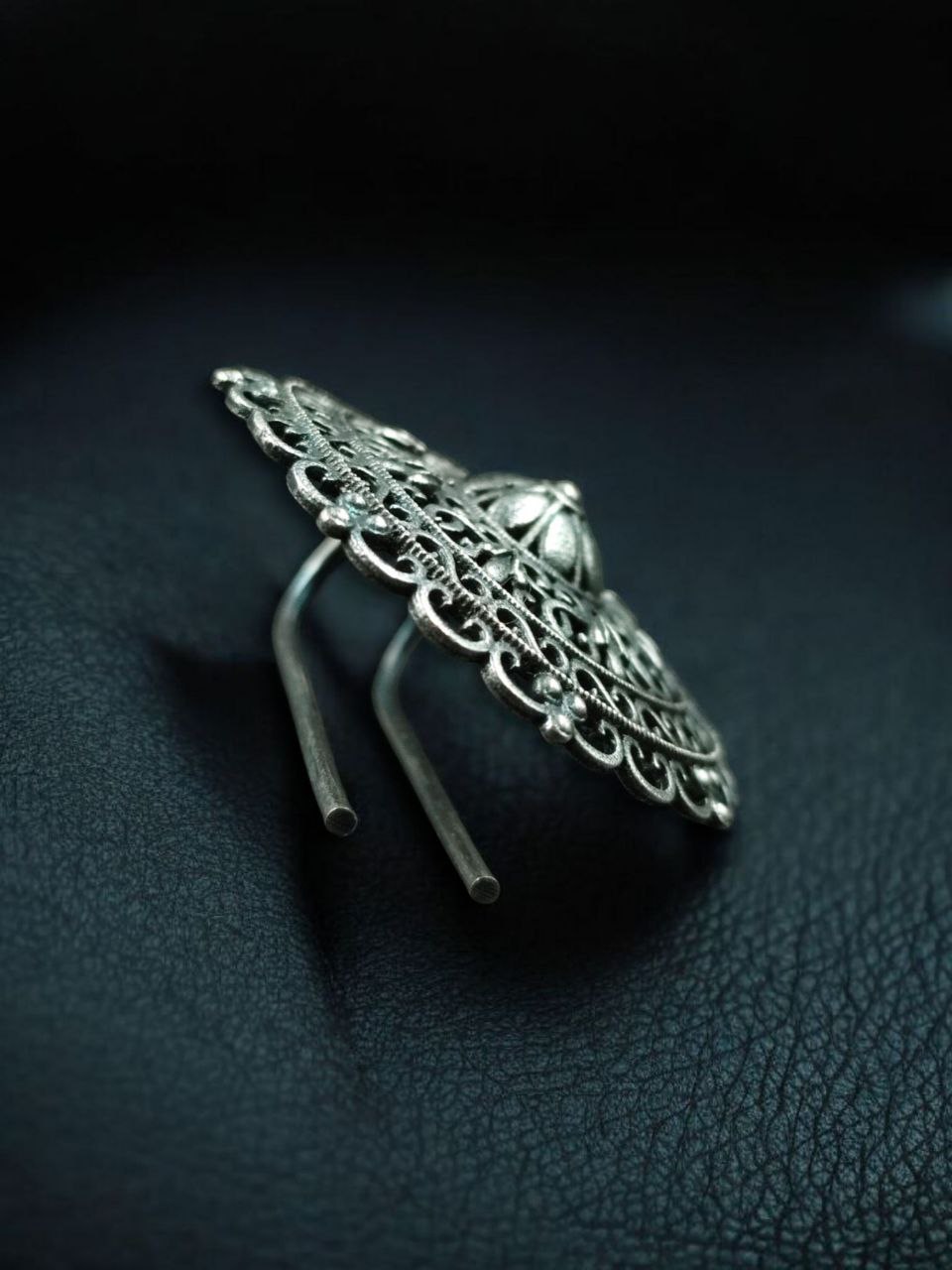 Designer Oxidized Floral Art Hair Pin | Handmade Silver Replica Ethnic Accessory Best Jewelry 5 Designer oxidized floral art hair pin silver replica ethnic jewelry