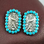 Bulk 56 Beautiful Peacock Stud Earrings | Silver Replica Oxidized Stone Jewelry for Daily Wear - "Aqua"