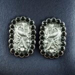 Bulk 58 Beautiful Peacock Stud Earrings | Silver Replica Oxidized Stone Jewelry for Daily Wear - "Black"
