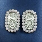 Bulk 54 Beautiful Peacock Stud Earrings | Silver Replica Oxidized Stone Jewelry for Daily Wear - "Baby Pink"